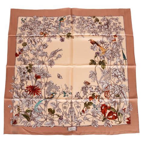 gucci bird silk scarf|gucci silk scarf women.